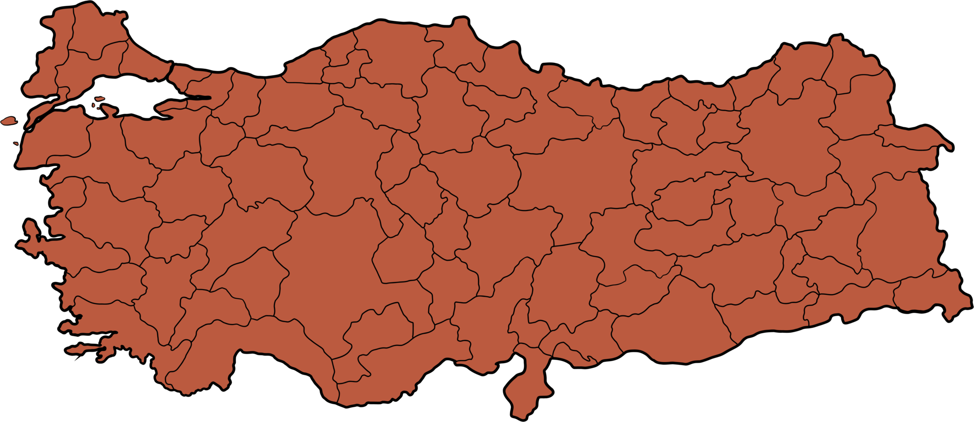 doodle freehand drawing of turkey map. png