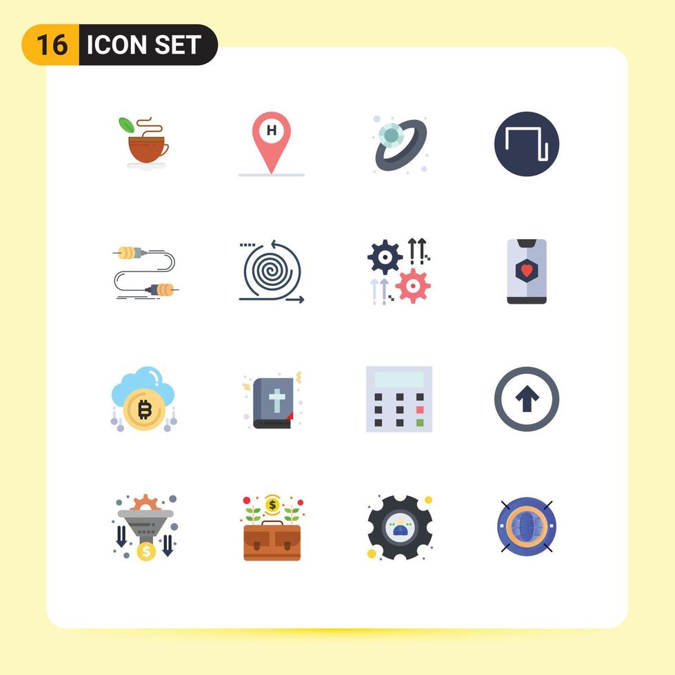 Pictogram Set of 16 Simple Flat Colors of marketing communication diamond buzz square Editable Pack of Creative Vector Design Elements