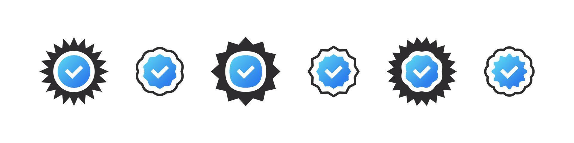 Verification icons set. Profile Verification. Conceptual confirmation icons. Icons confirming verification. Vector illustration