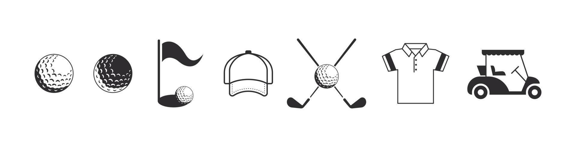 conjunto de iconos de golf. señales de golf elementos de golf para el diseño. iconos vectoriales vector