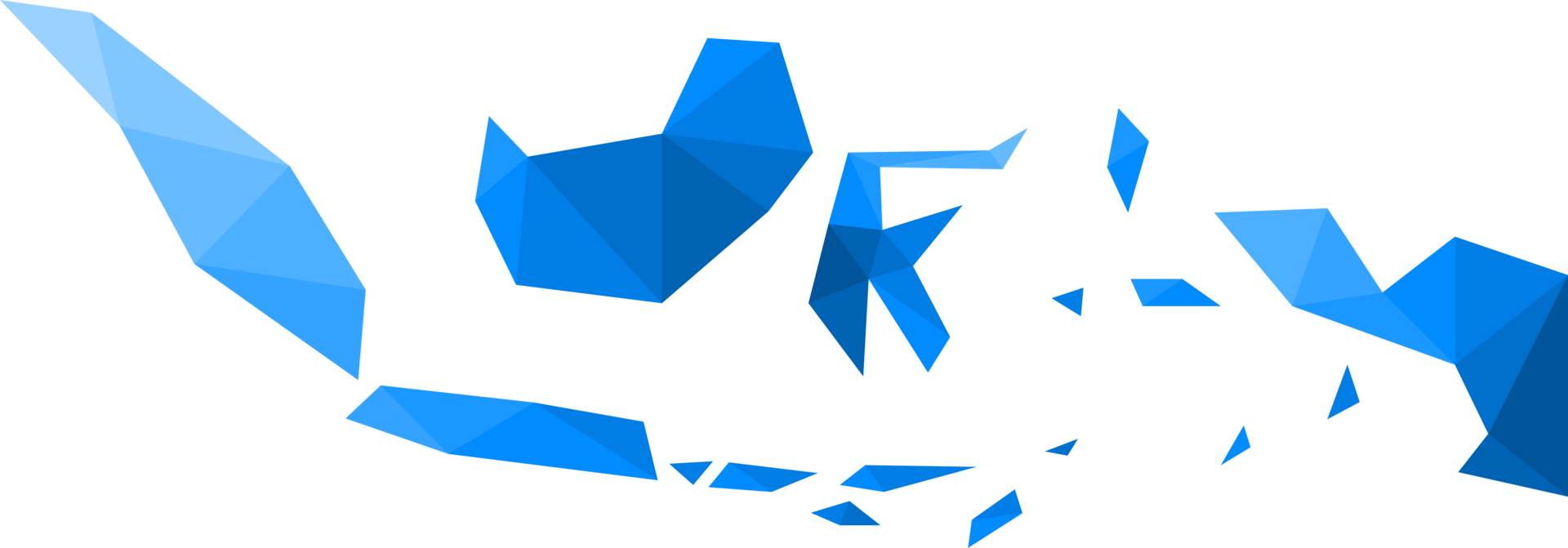 Polygonal Indonesia map on transparent background. png