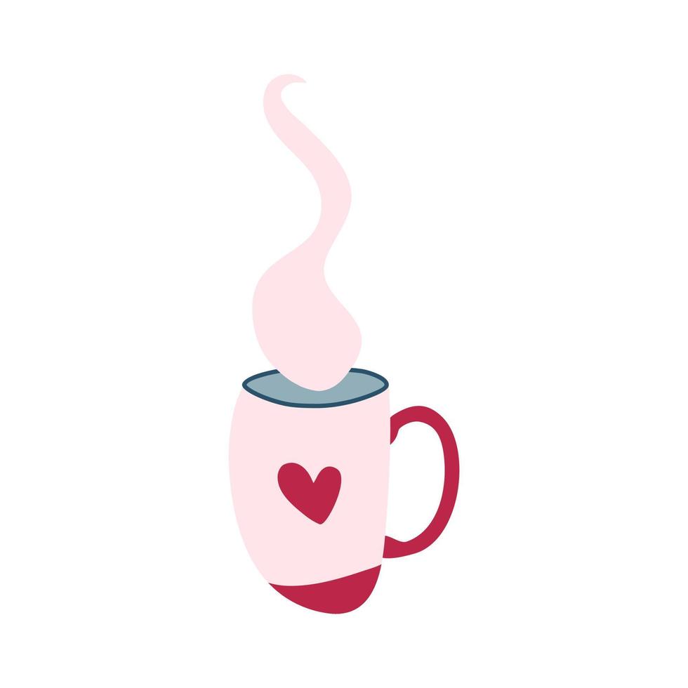 Cup of hot drink. Hand drawn vector illustration.