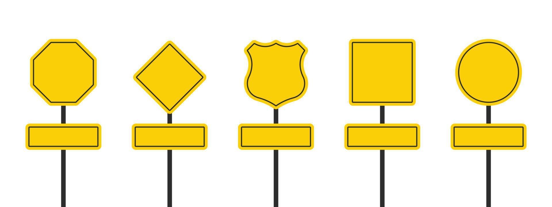 Road signs. Road direction signboards. Traffic control signs. Vector images