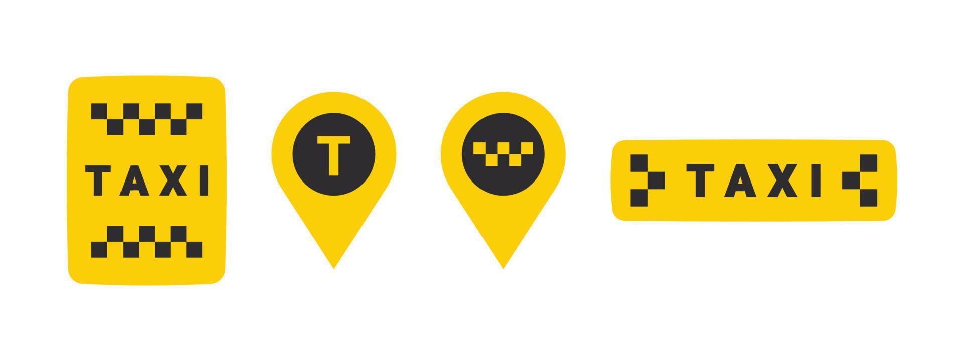 iconos de servicio de taxi. iconos de elementos de servicio de taxi. servicio las 24 horas. iconos vectoriales vector