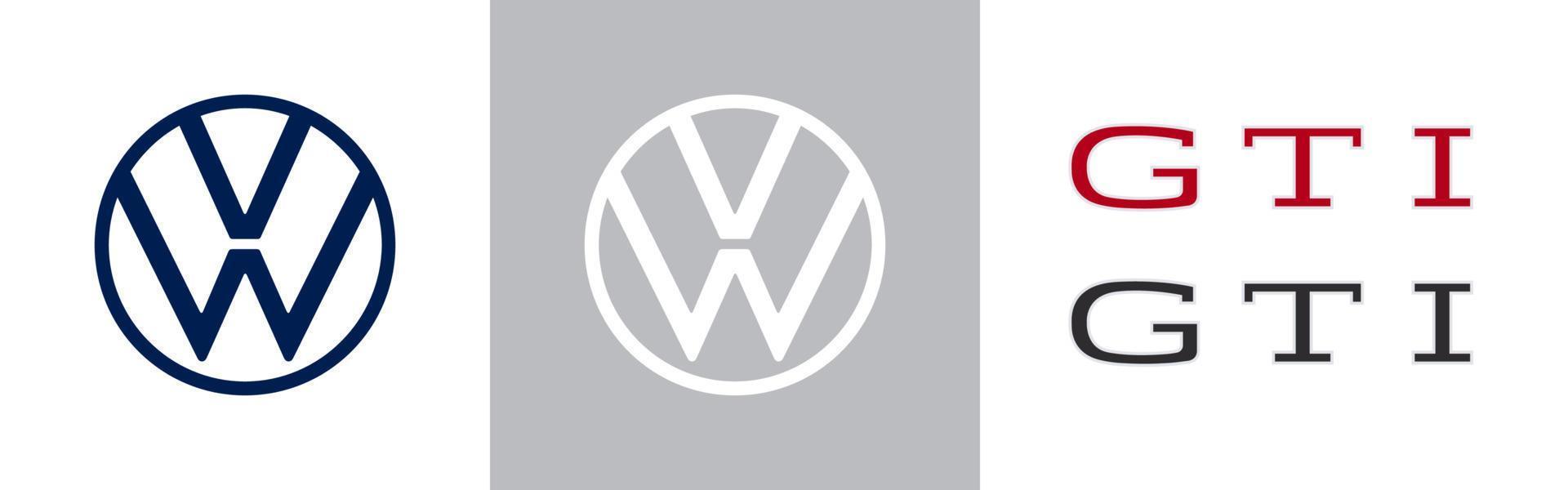 Volkswagen. Volkswagen GTI. Modern logo. EPS 10 vector. Editorial use only. VINNITSIA, UKRAINE. JANUARY 10, 2023 vector