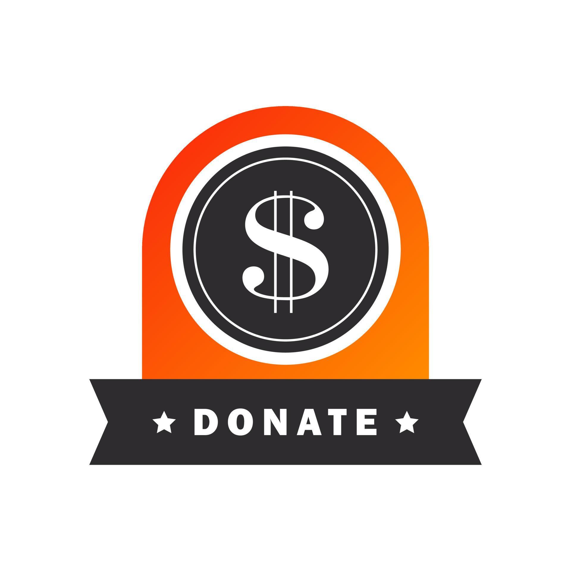 Donation badge. Charity concept. Donation icon. Donate, giving money