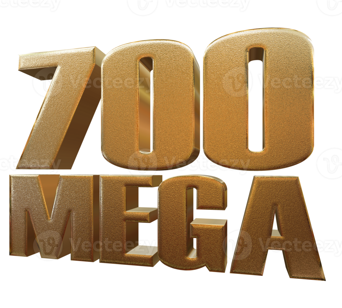 700 mega goud met generatief png