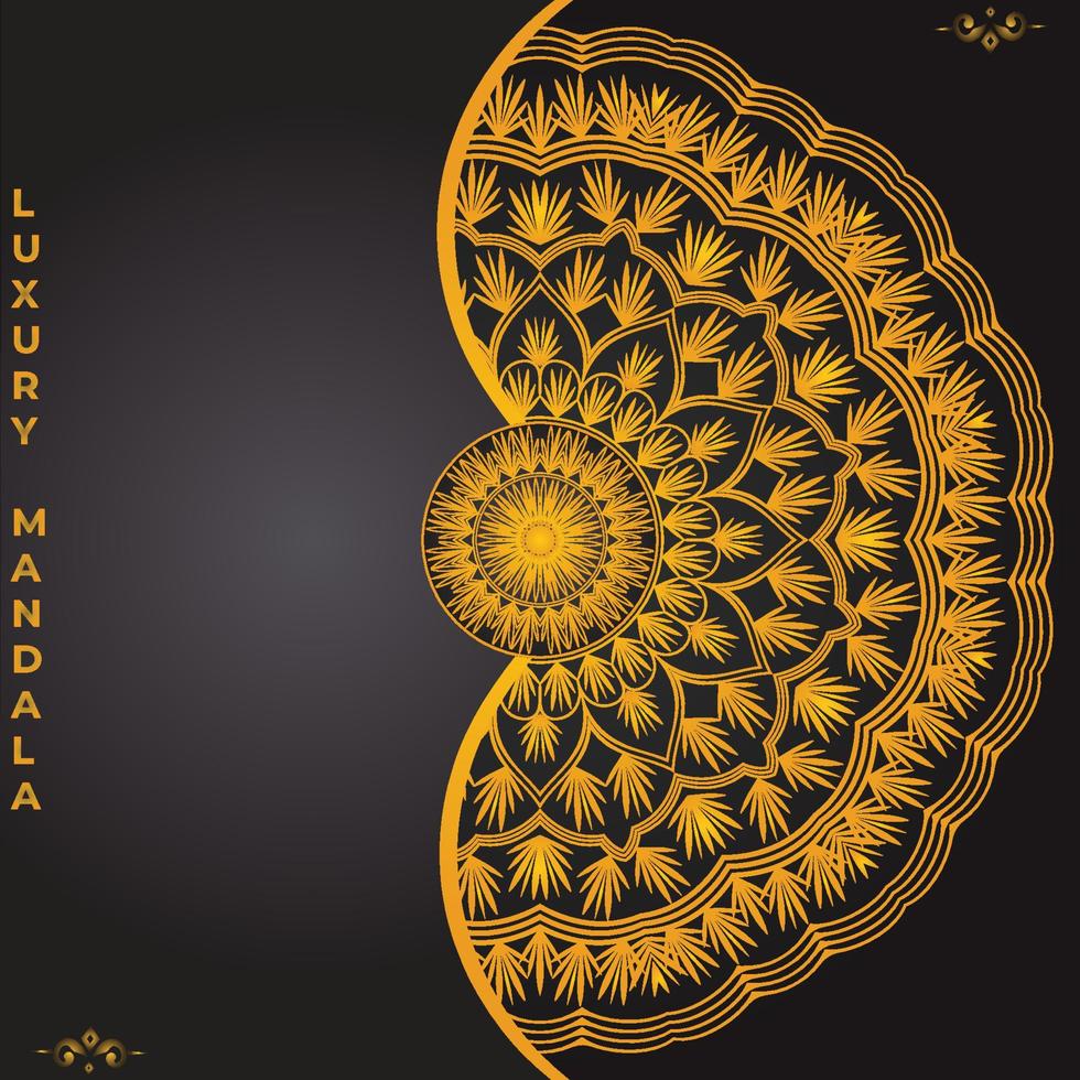 fondo de diseño de mandala ornamental de lujo con patrón arabesco estilo árabe islámico oriental vector