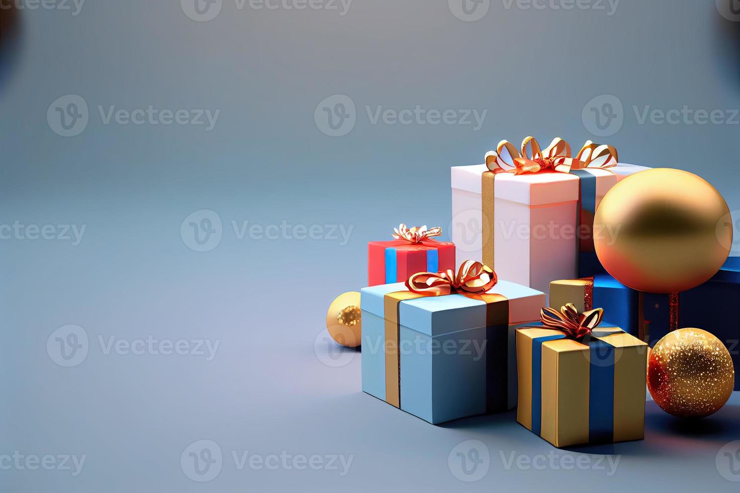 Christmas Background with golden and shiny gift box ornament decoration