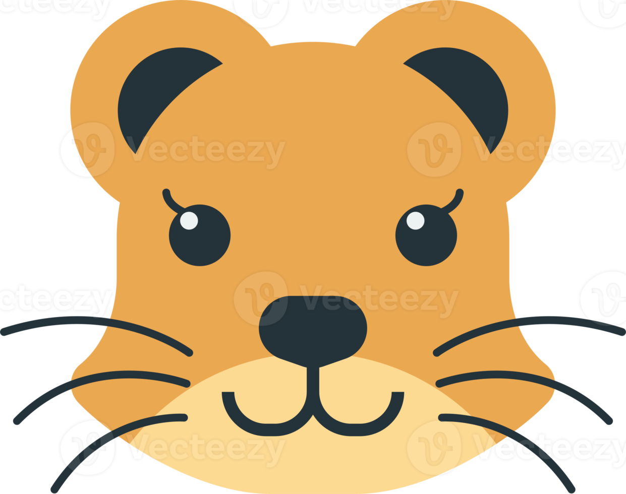 female lion illustration in minimal style png