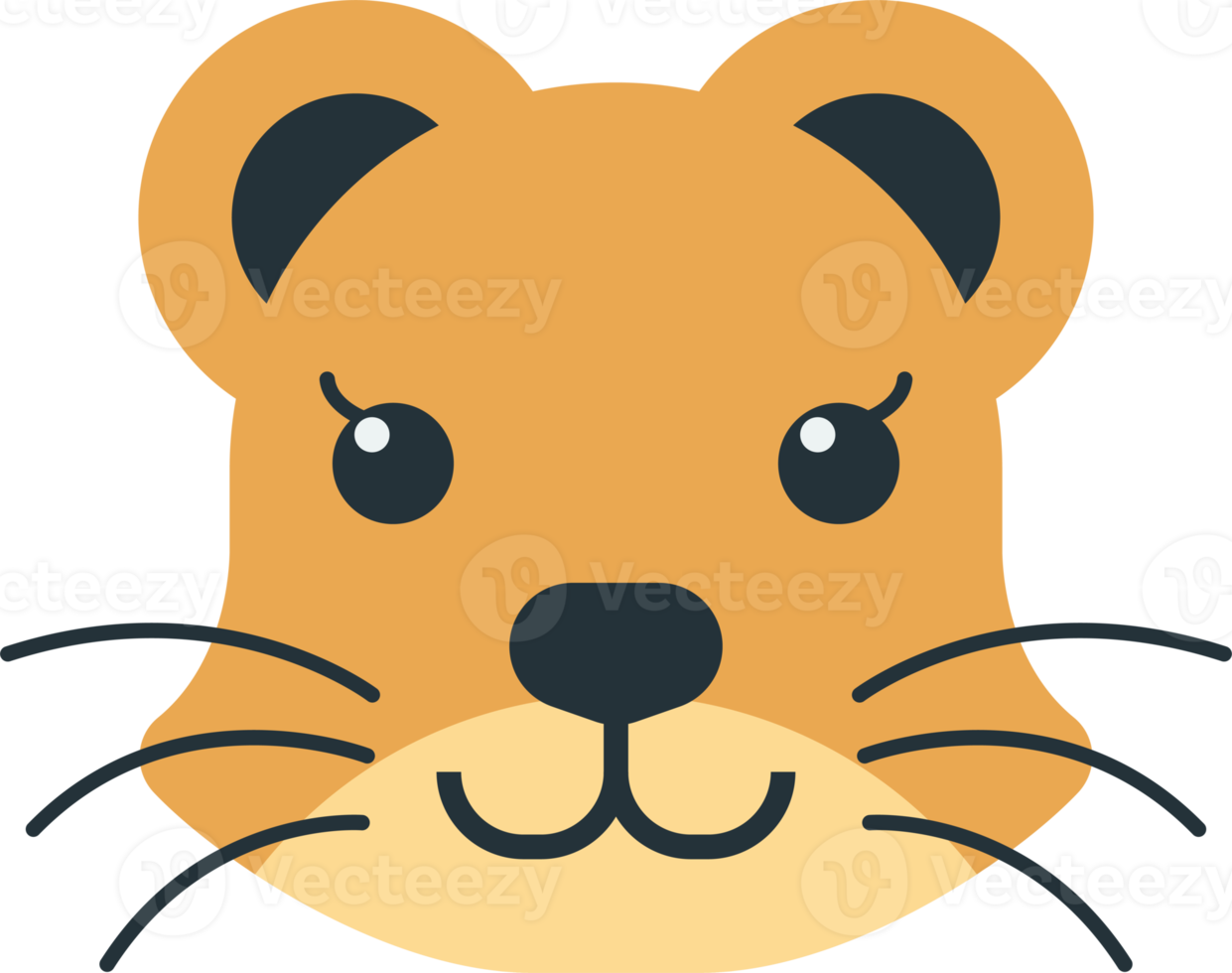 female lion illustration in minimal style png