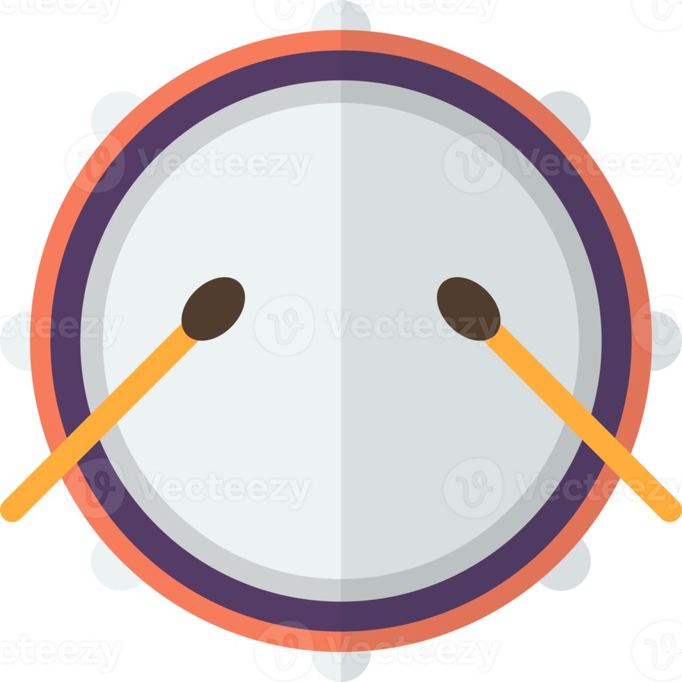 drums from top view illustration in minimal style png