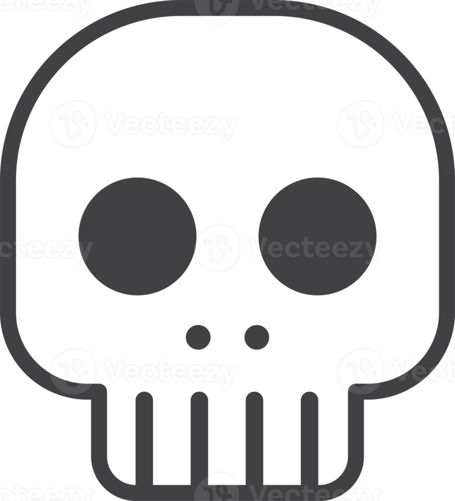 cute ghost and skull illustration in minimal style png