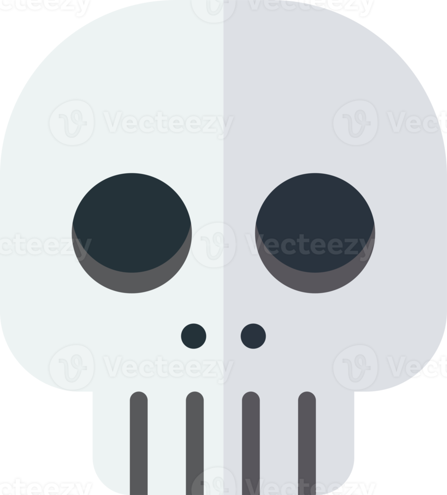 cute ghost and skull illustration in minimal style png