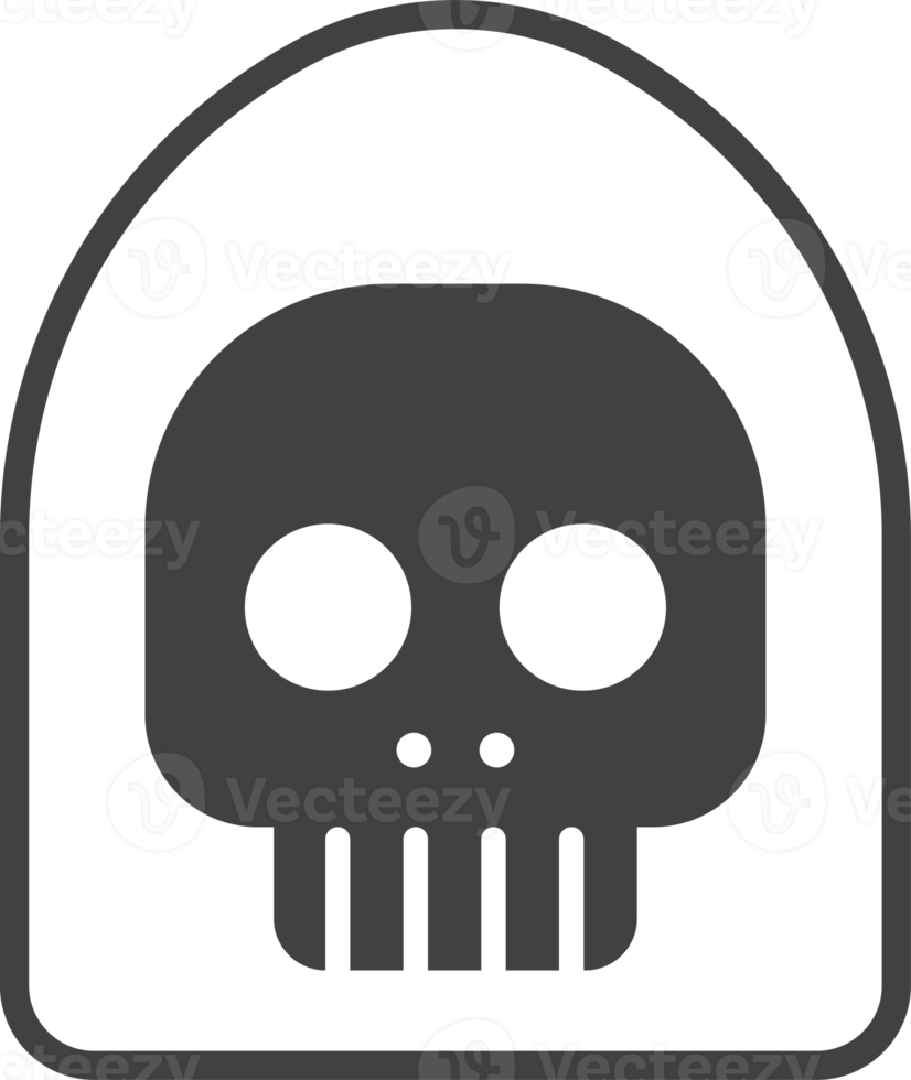 cute ghost and skull illustration in minimal style png