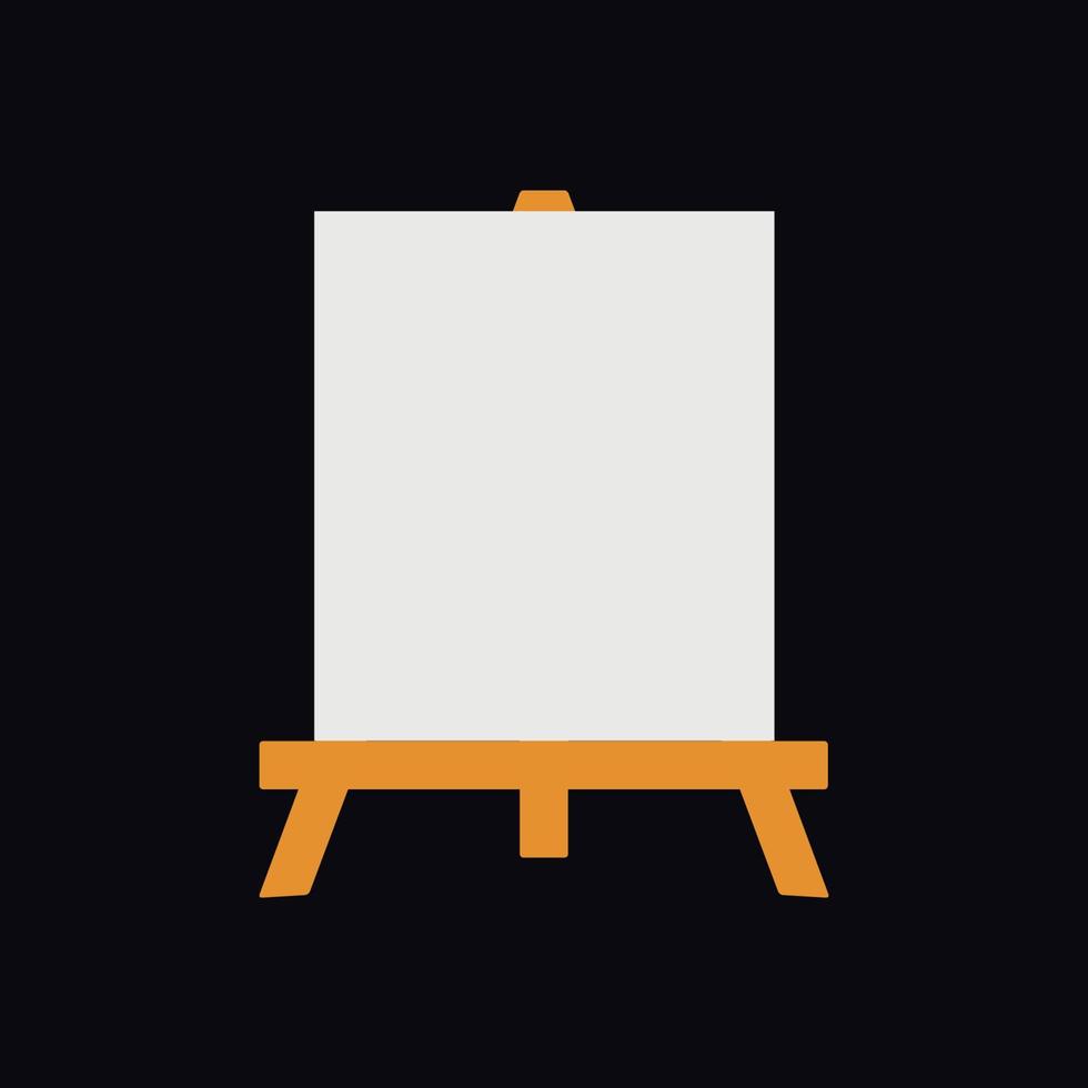 Flat vector painting tools in childish style. Hand drawn art supplies, easel with canvas
