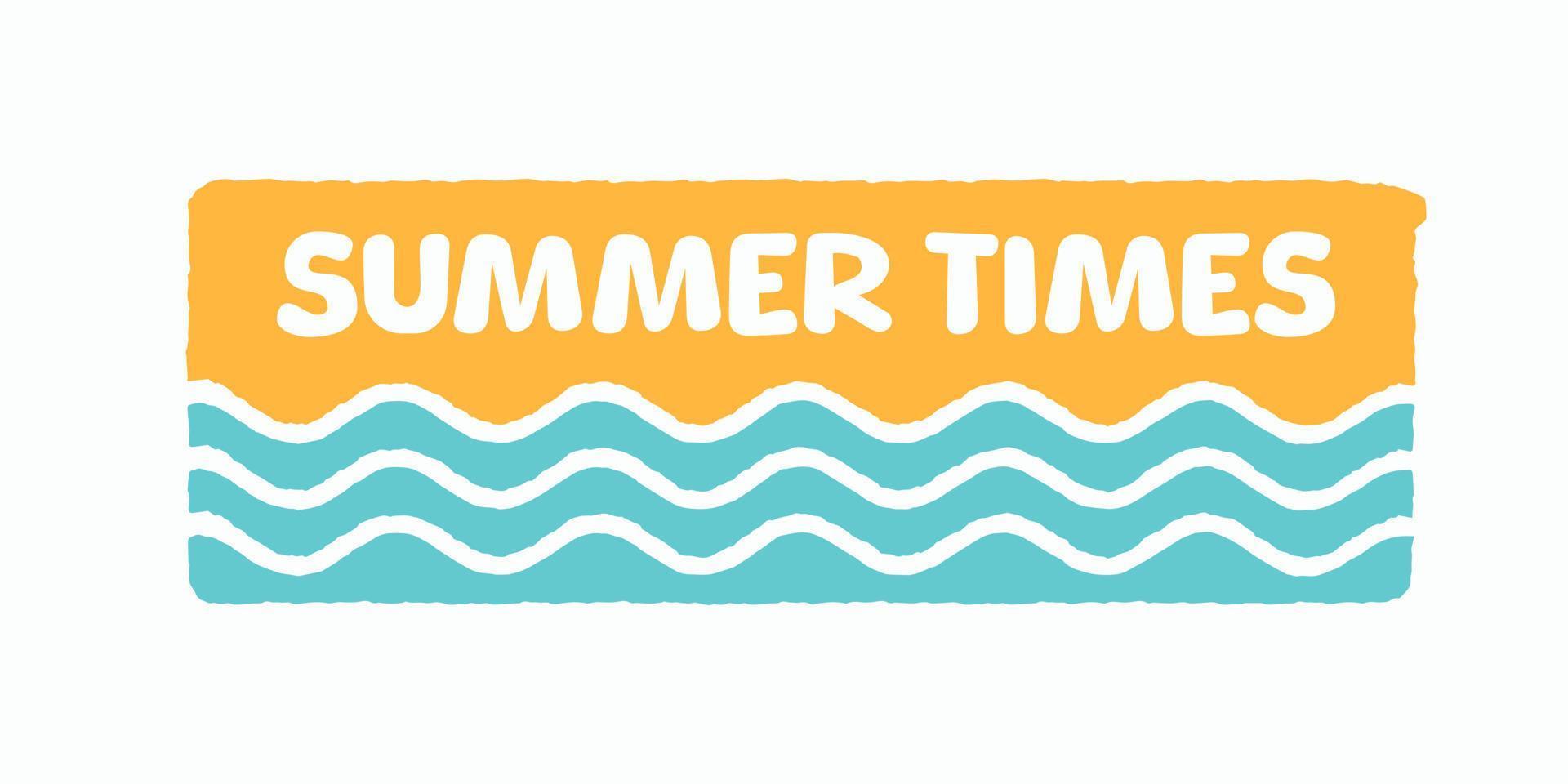 summer times and waves for design t-shirt, badge, sticker, etc vector