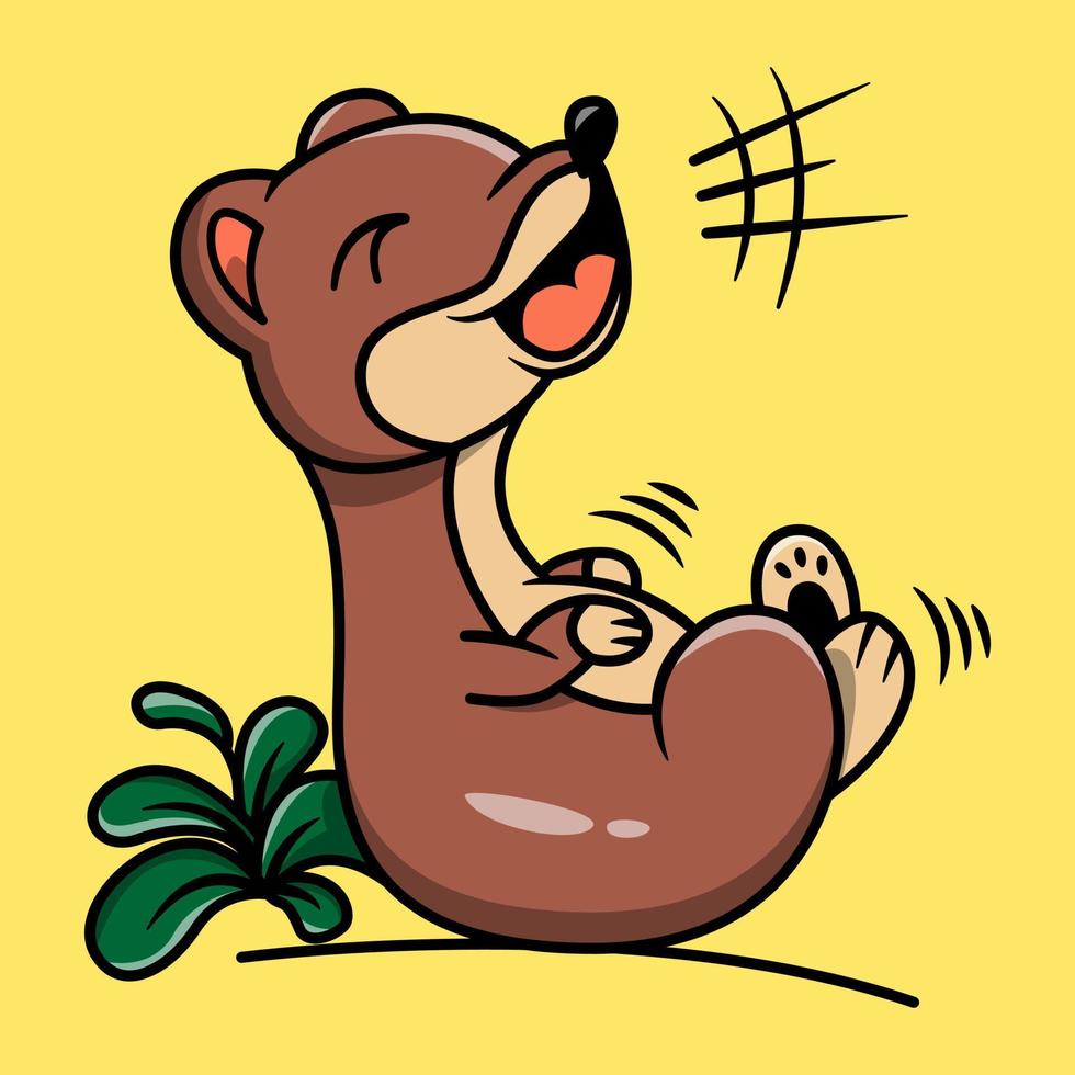 Cute mink cartoon icon illustration vector