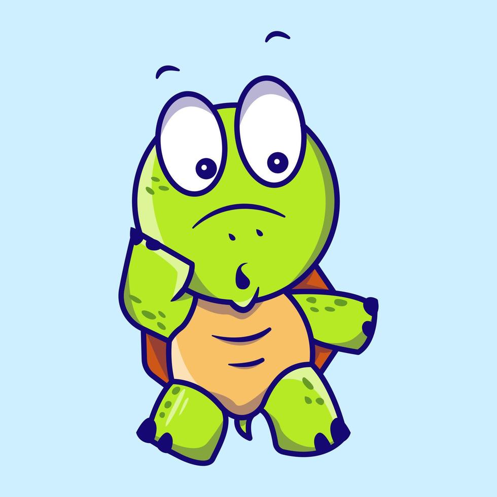 Cute turtle cartoon vector icon illustration animal