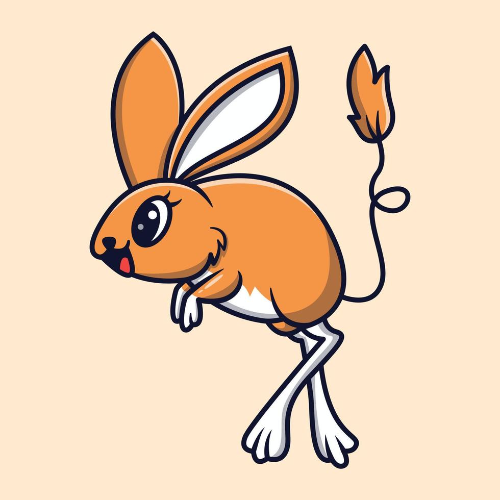 ilustración de icono de vector de dibujos animados lindo jerboa