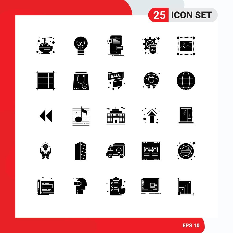 25 Solid Glyph concept for Websites Mobile and Apps design seo frontend optimization developer Editable Vector Design Elements