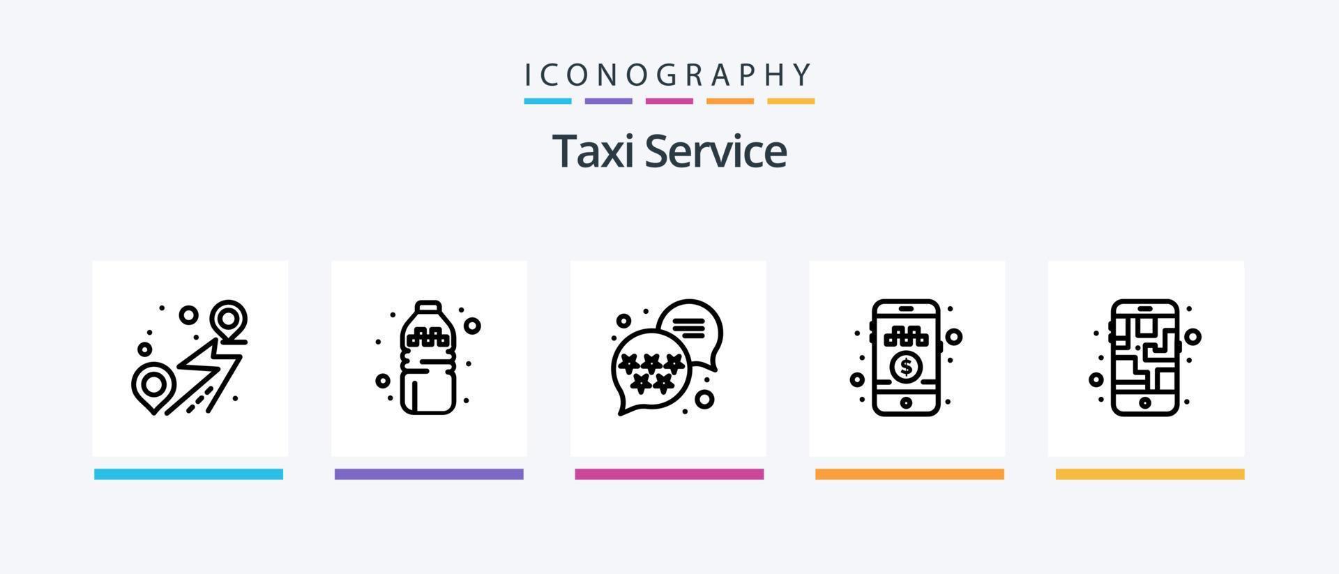 Taxi Service Line 5 Icon Pack Including machine. card. phone. credit. atm. Creative Icons Design vector