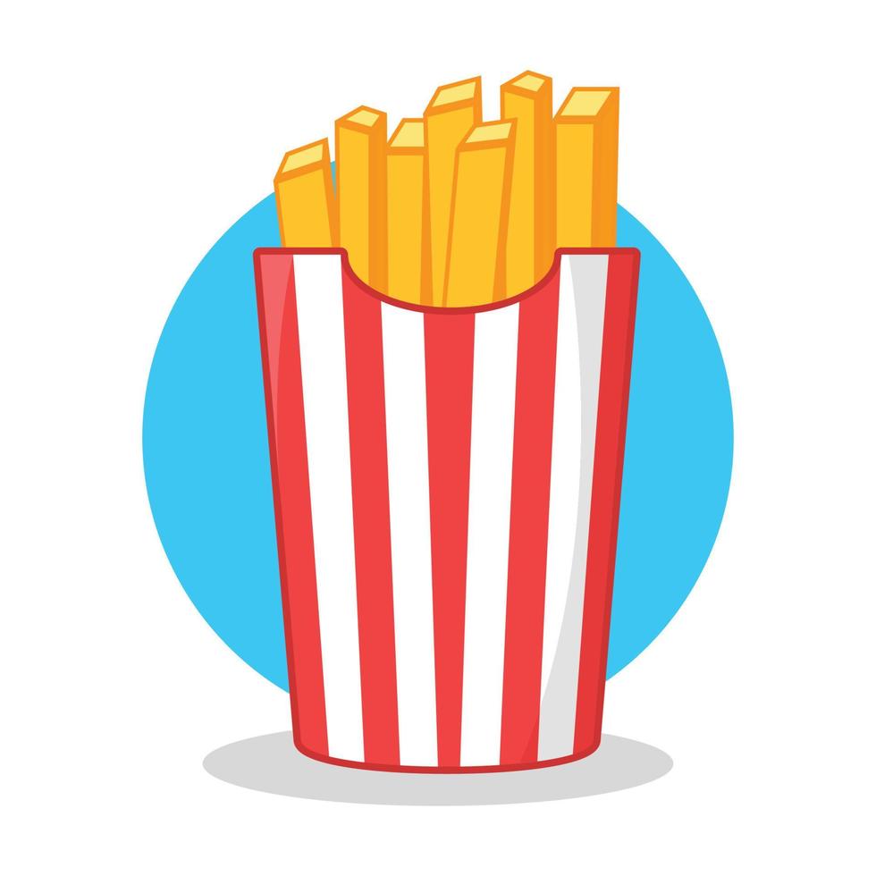 french fried potatoes vector flat style