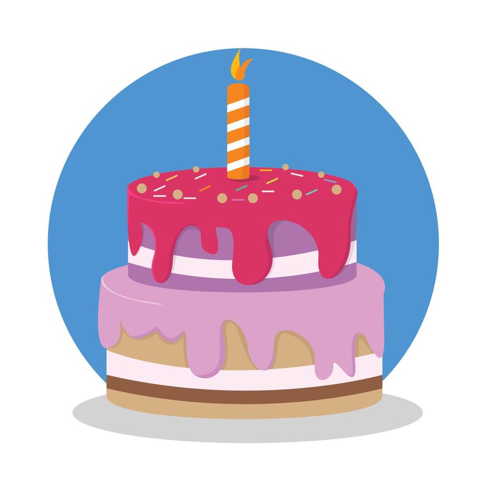 pastel de cumpleaños vector estilo plano