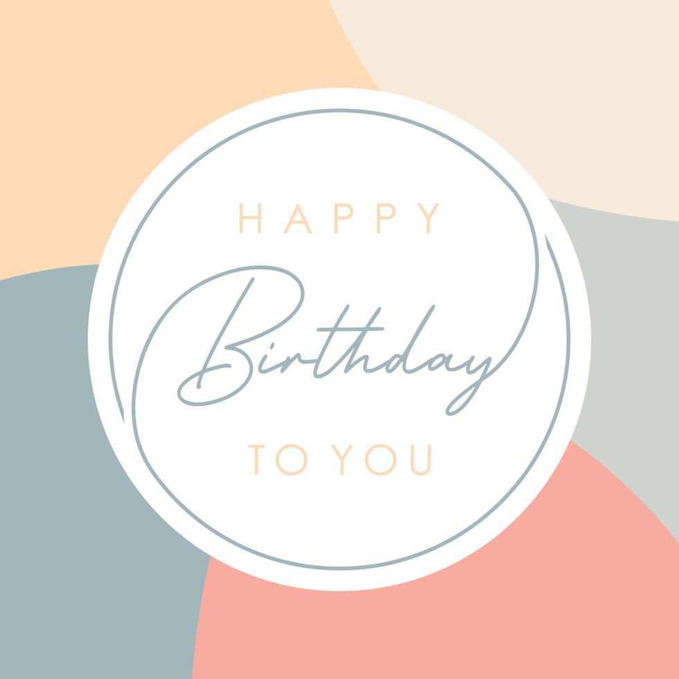 Happy Birthday To You lettering text banner emblem vector