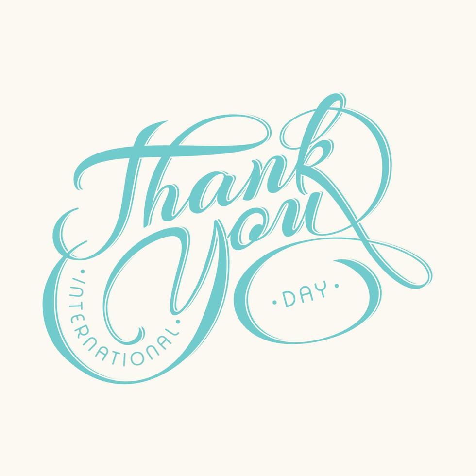 Typography letter International Thank You Day vector