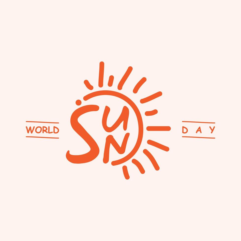 emblema diseño carta día mundial del sol para el fondo vector