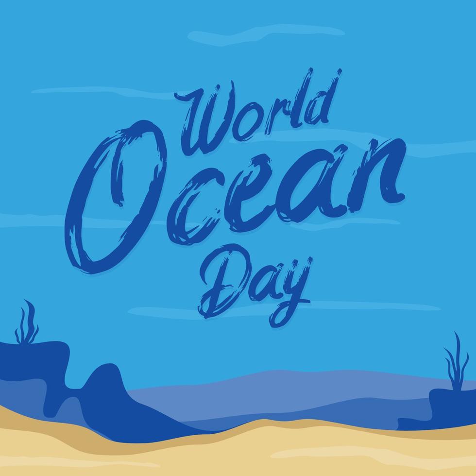 Concept card for the World Ocean Day abstract silhouette background vector