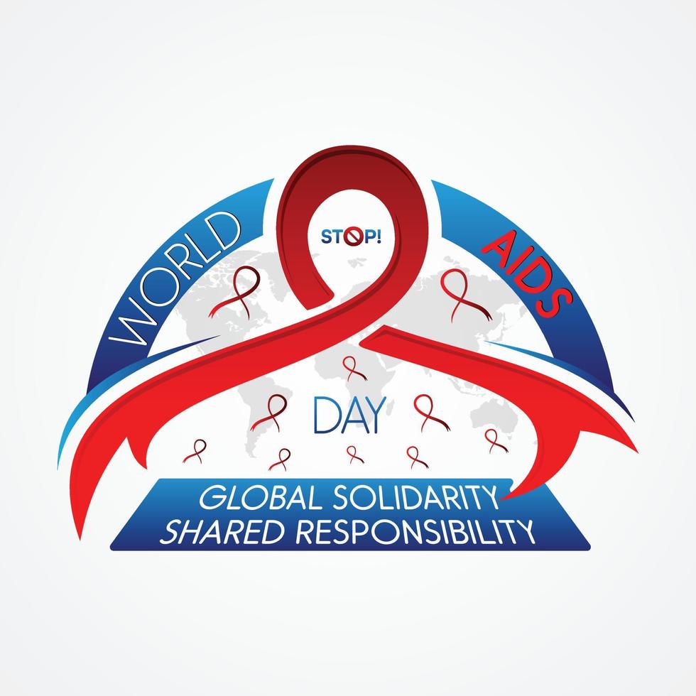 World AIDS day emblem template design vector background