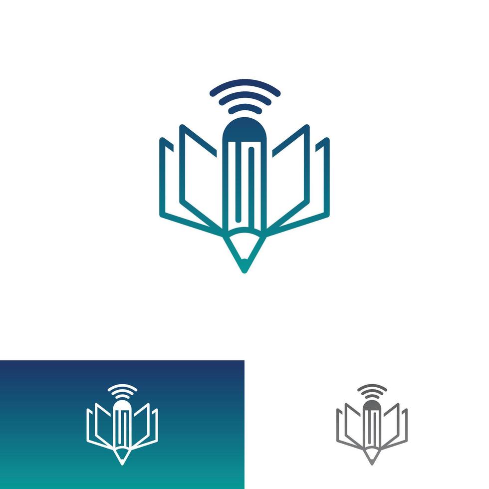 vector de diseño de logotipo de aprendizaje electrónico