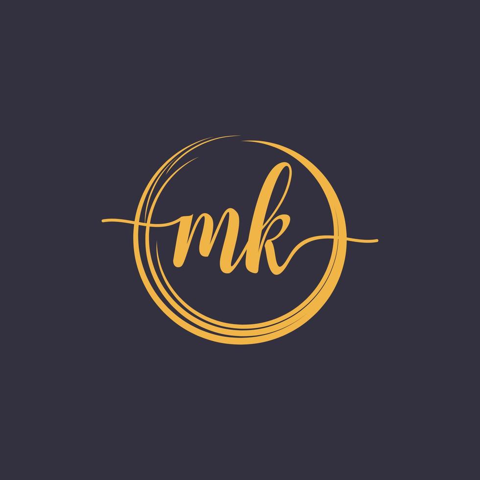 vector de lujo estilo letra mk logo monograma alfabeto