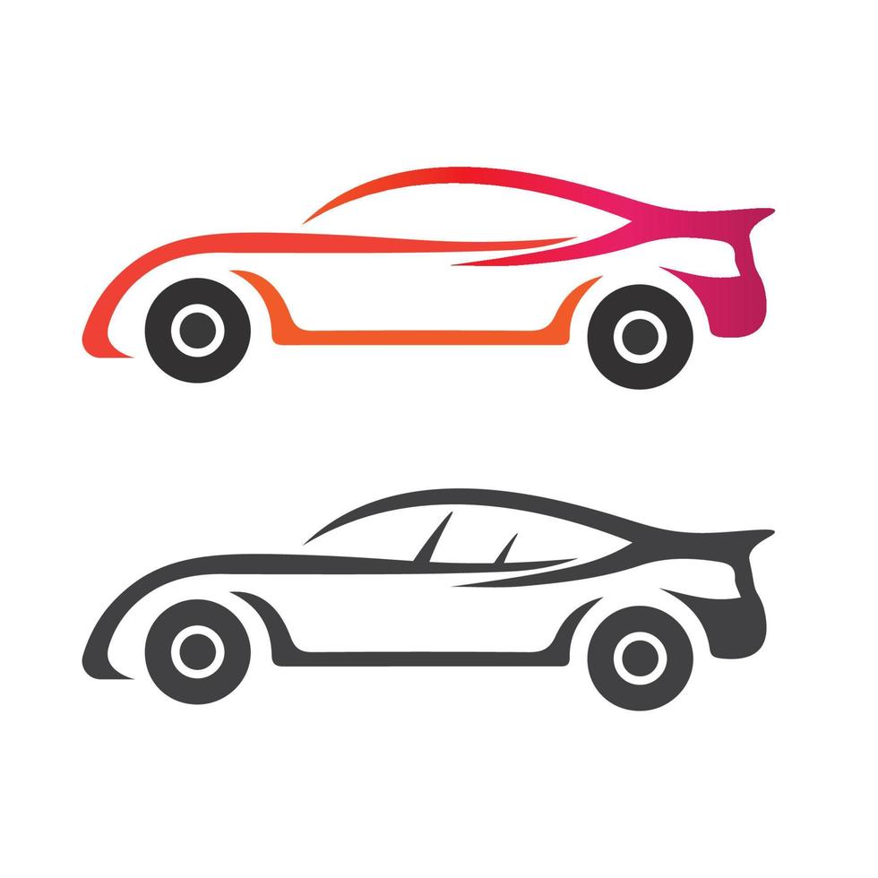 Diseño de logotipo de automóvil con concepto de silueta de icono de vehículo de automóvil deportivo.Plantilla de diseño de ilustración vectorial. vector