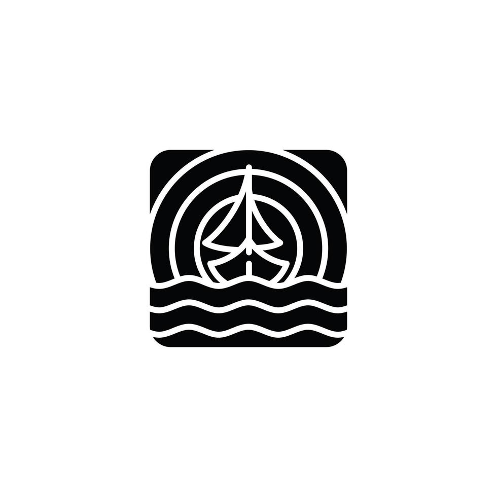 logotipo de velero de diseño de silueta para el diseño de elementos vector