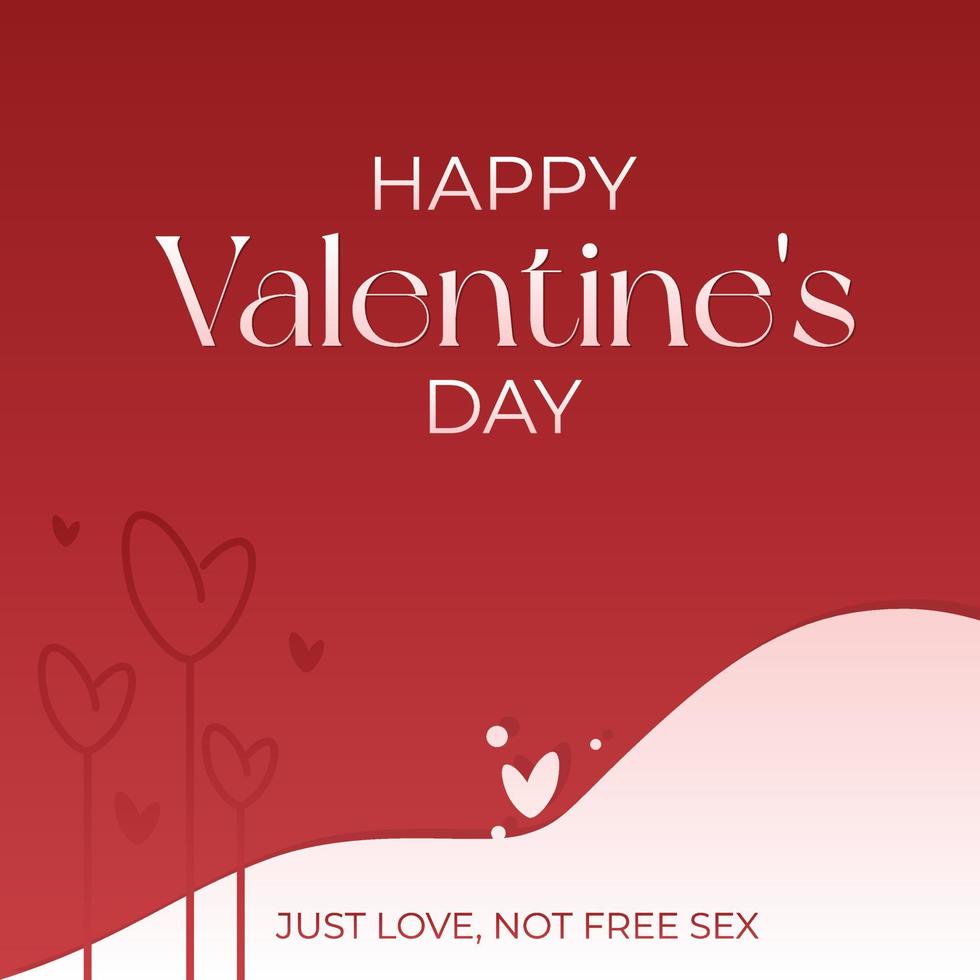 feliz dia de san valentin solo amor no sexo gratis vector