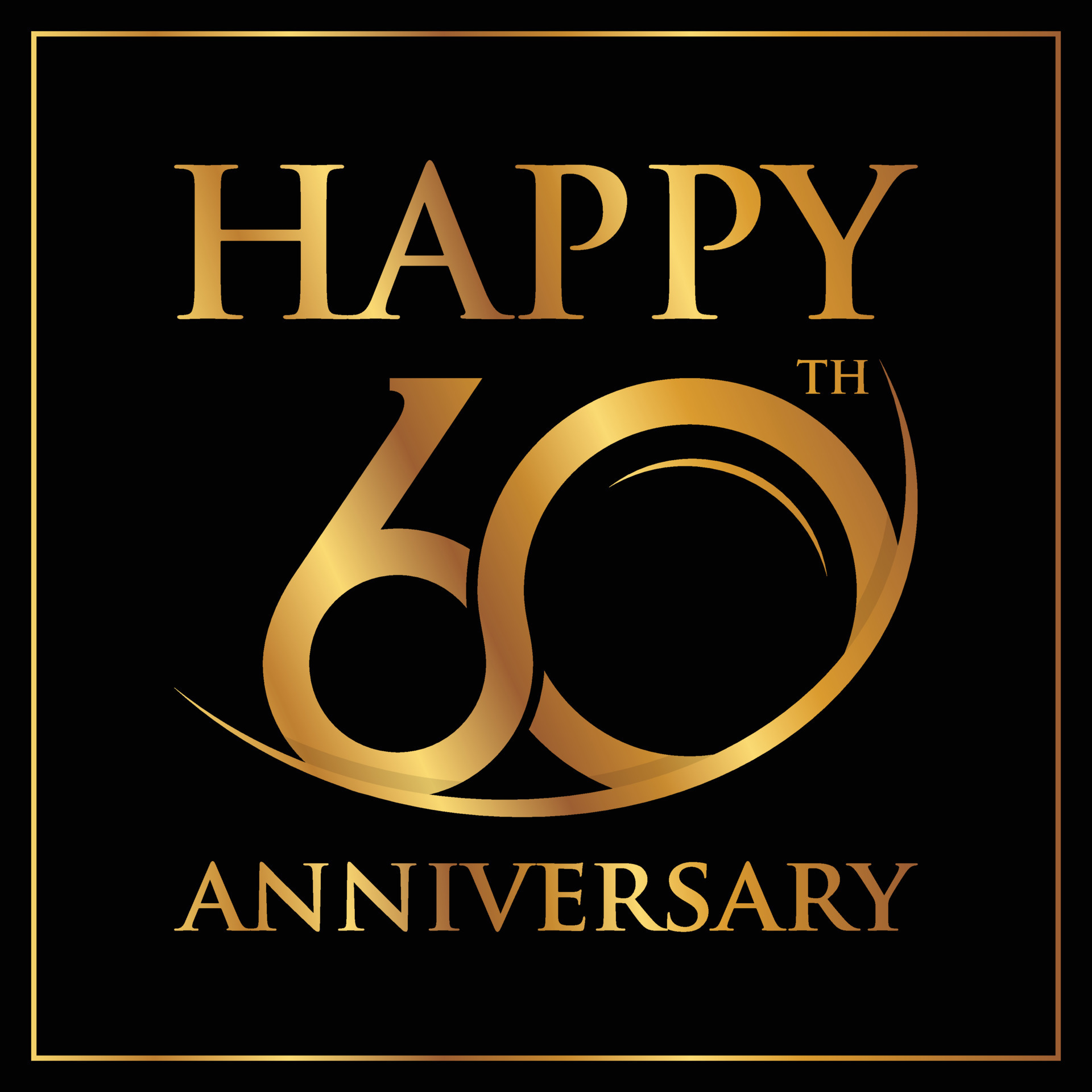 Luxury design Happy 60th Anniversary logo 17180279 Vector Art at