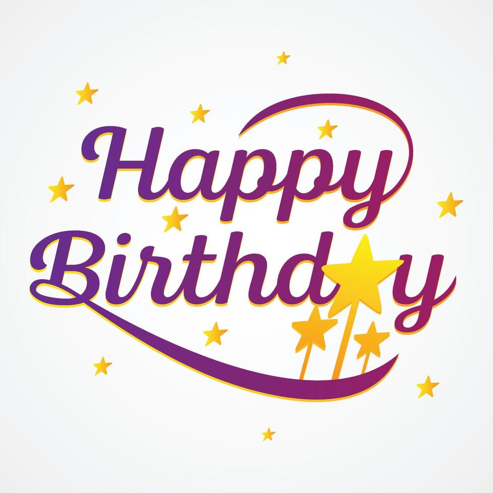 Happy Birthday lettering text banner vector