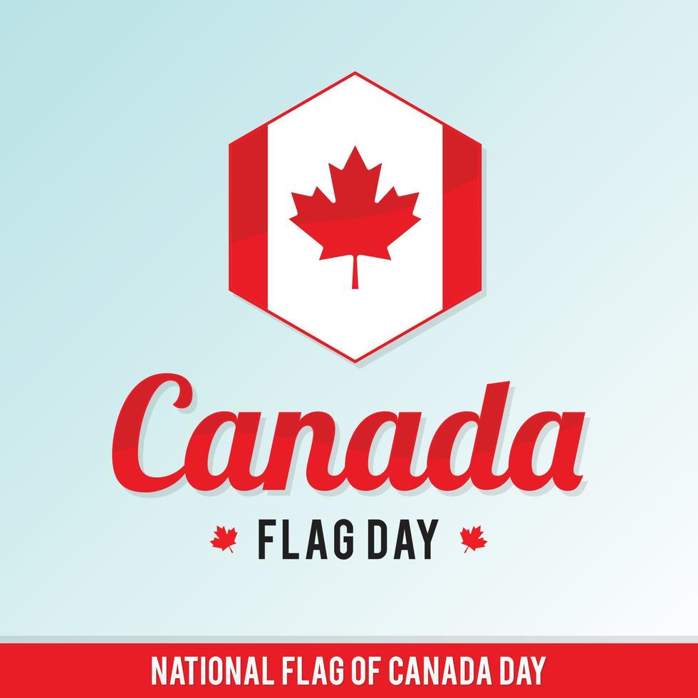 plantilla de diseño del día de la bandera nacional de canadá con bandera hexagonal de canadá vector