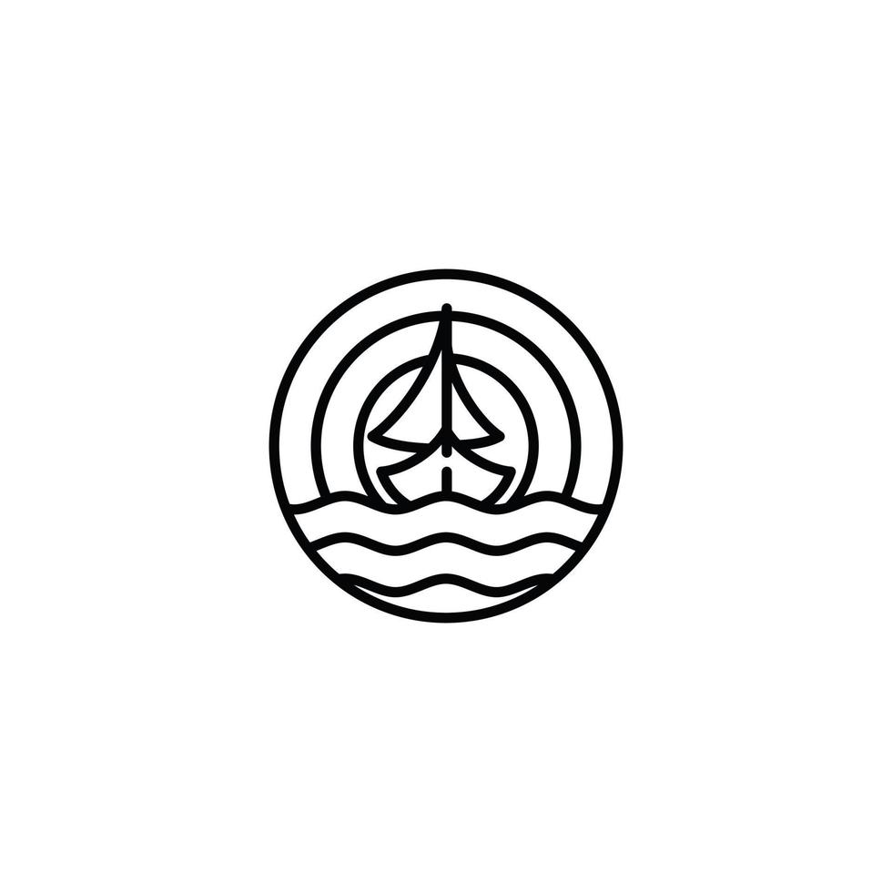 The sailing ship logo design for element design vector