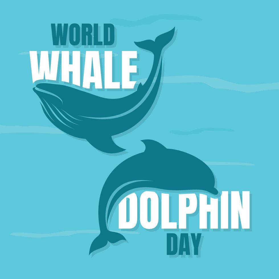 World Whale and Dolphin Day creative background vector