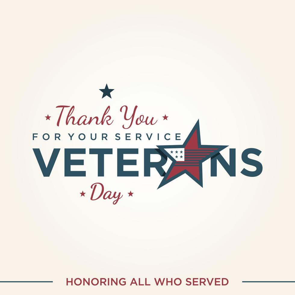 Vintage latter Veterans day concept background vector