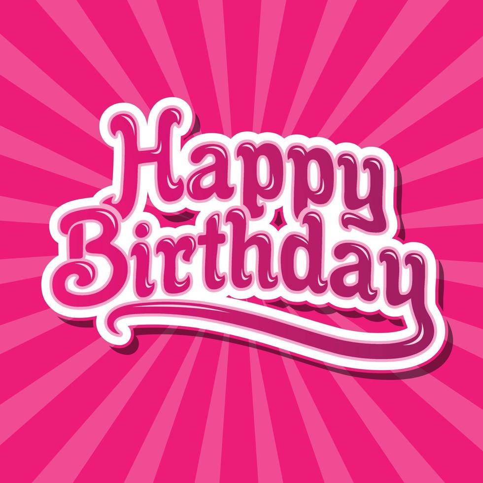 feliz cumpleaños letras texto banner caramelo y estilo retro vector