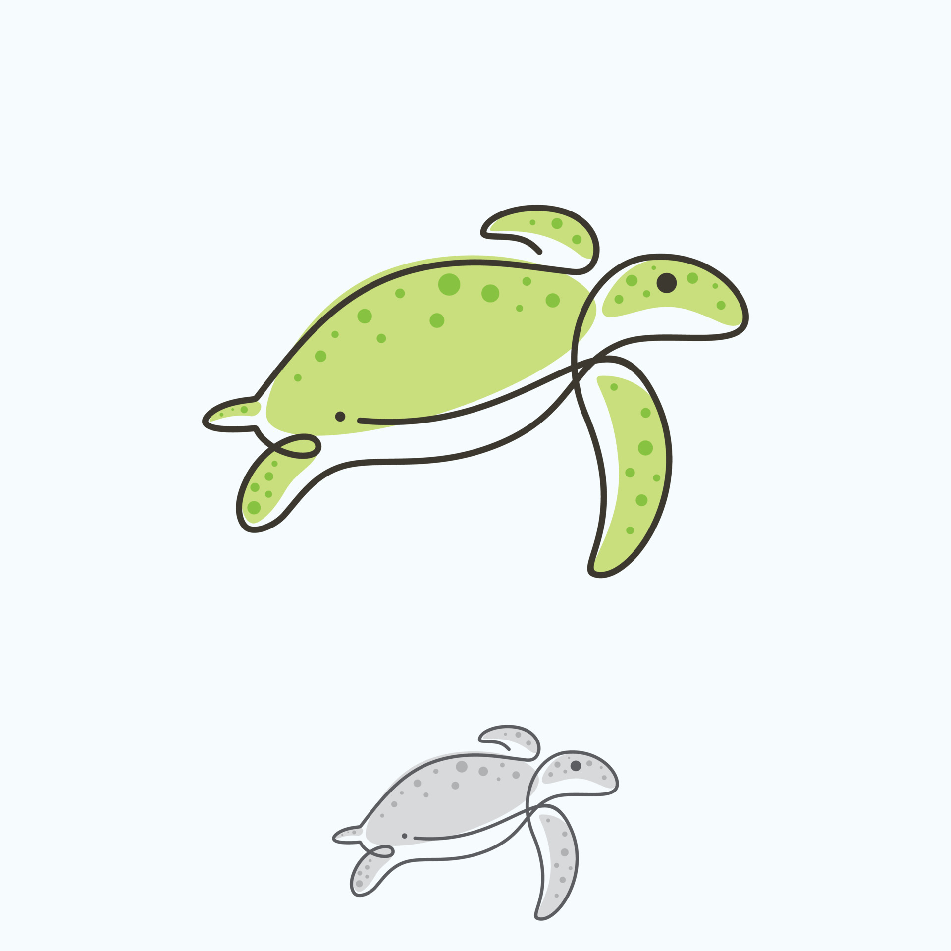 Simple line art Turtle logo design 17180404 Vector Art at Vecteezy