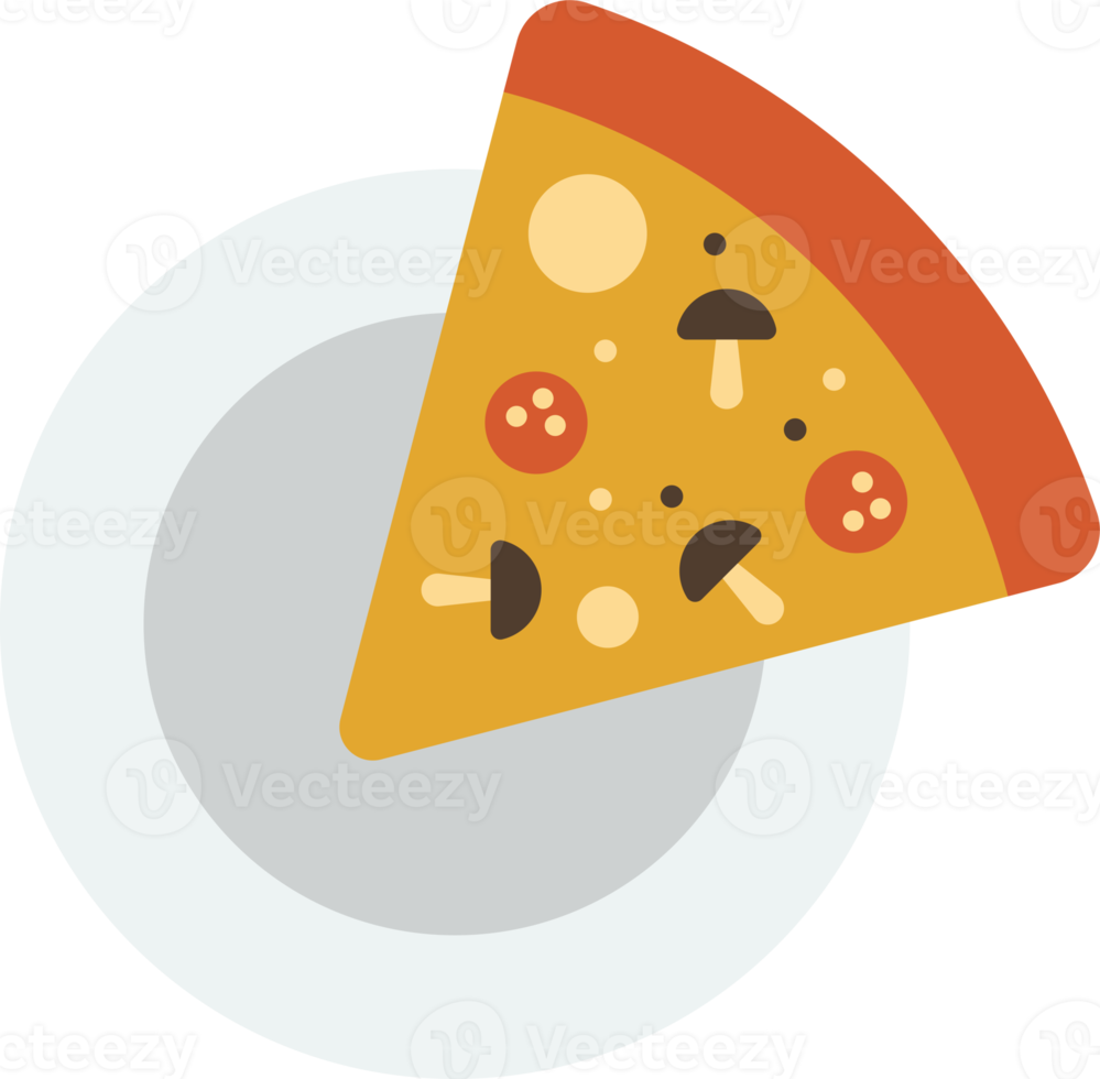 Pizza from above illustration in minimal style png