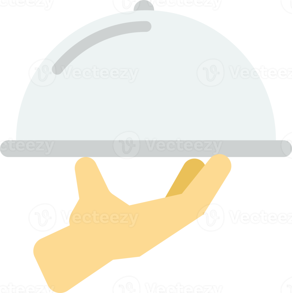 hands and food tray illustration in minimal style png