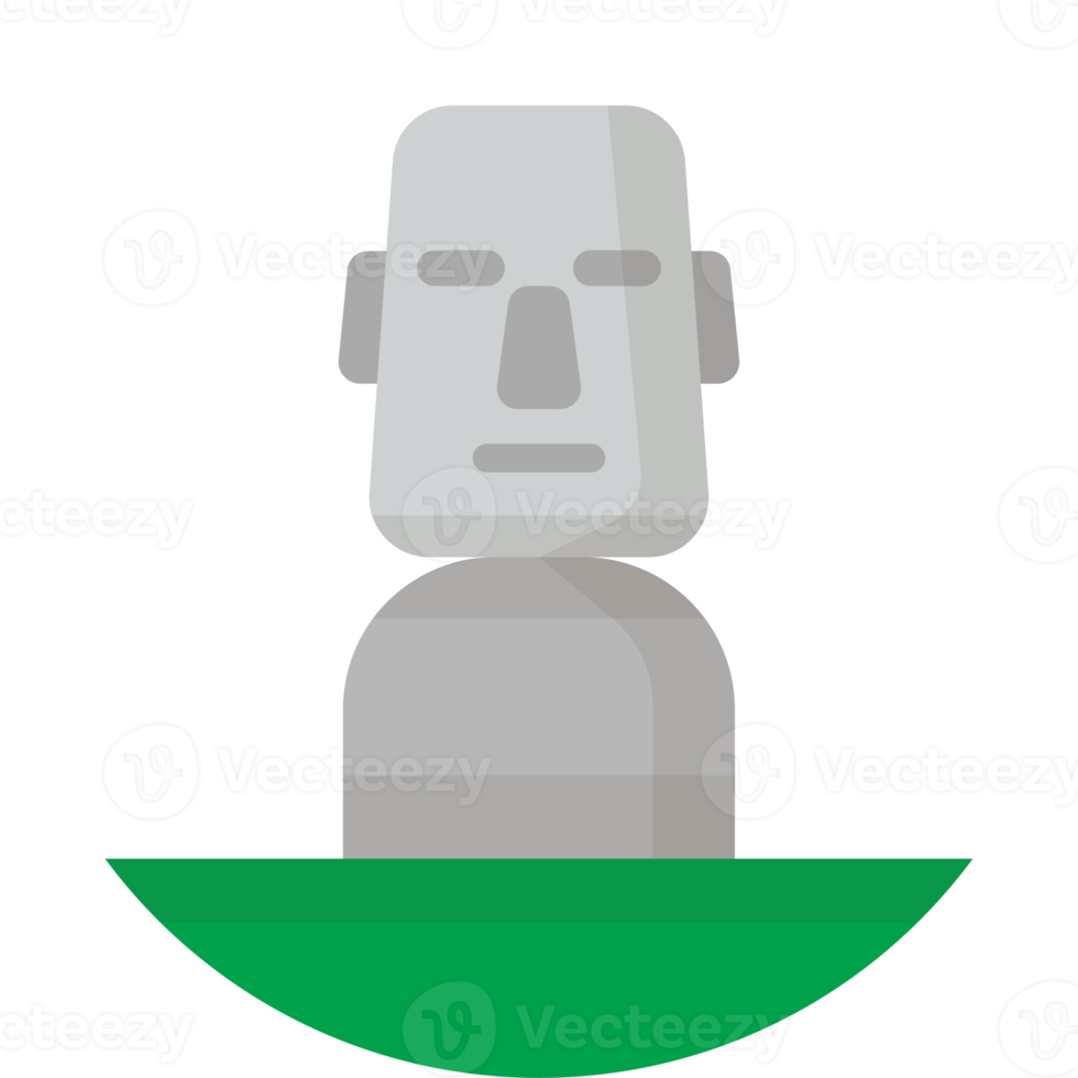 ilustración de cabeza de piedra de isla de pascua en estilo minimalista png