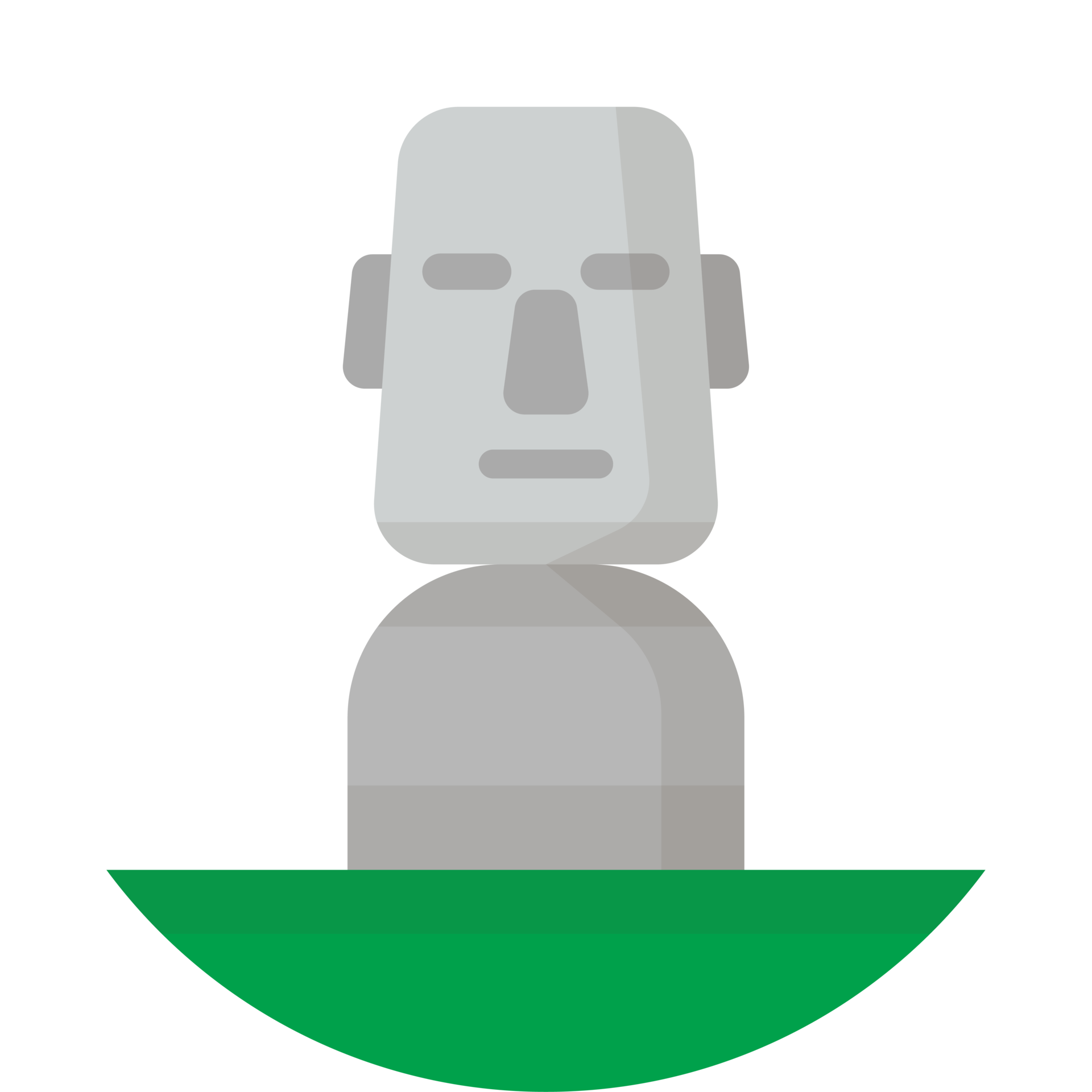 Easter Island stone head illustration in minimal style 17180740 PNG